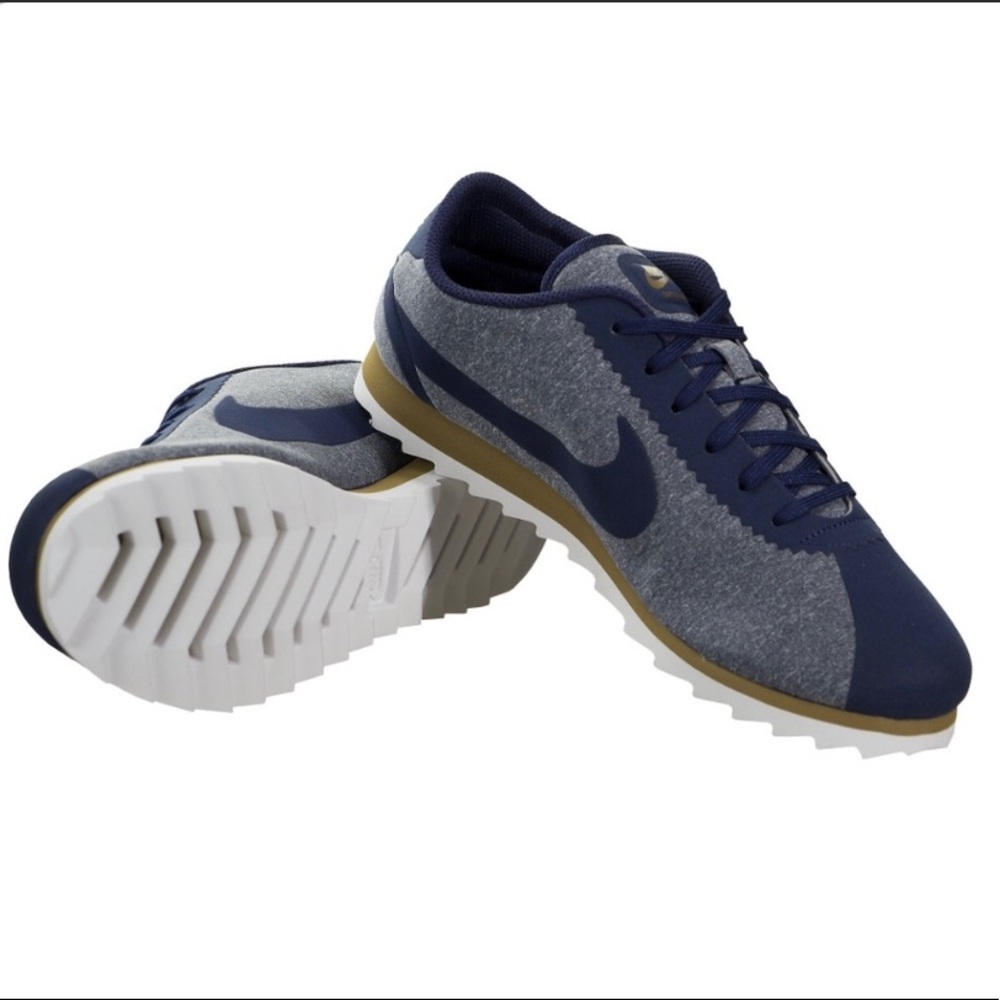 Nike Womens Cortez Ultra Running Shoes Blue Brown 859540-400 Lace Up  size 6